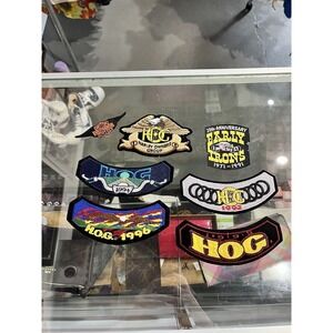 Vintage Lot Of Seven Harley Davidson Biker HOG Iron On Patches Various Sizes